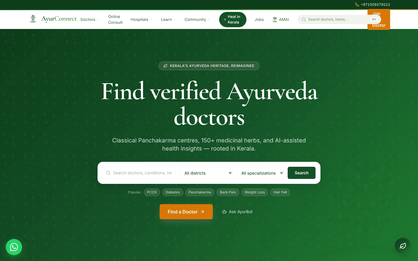 AyurConnect — Verified Ayurveda Doctors Online | Kerala + UAE