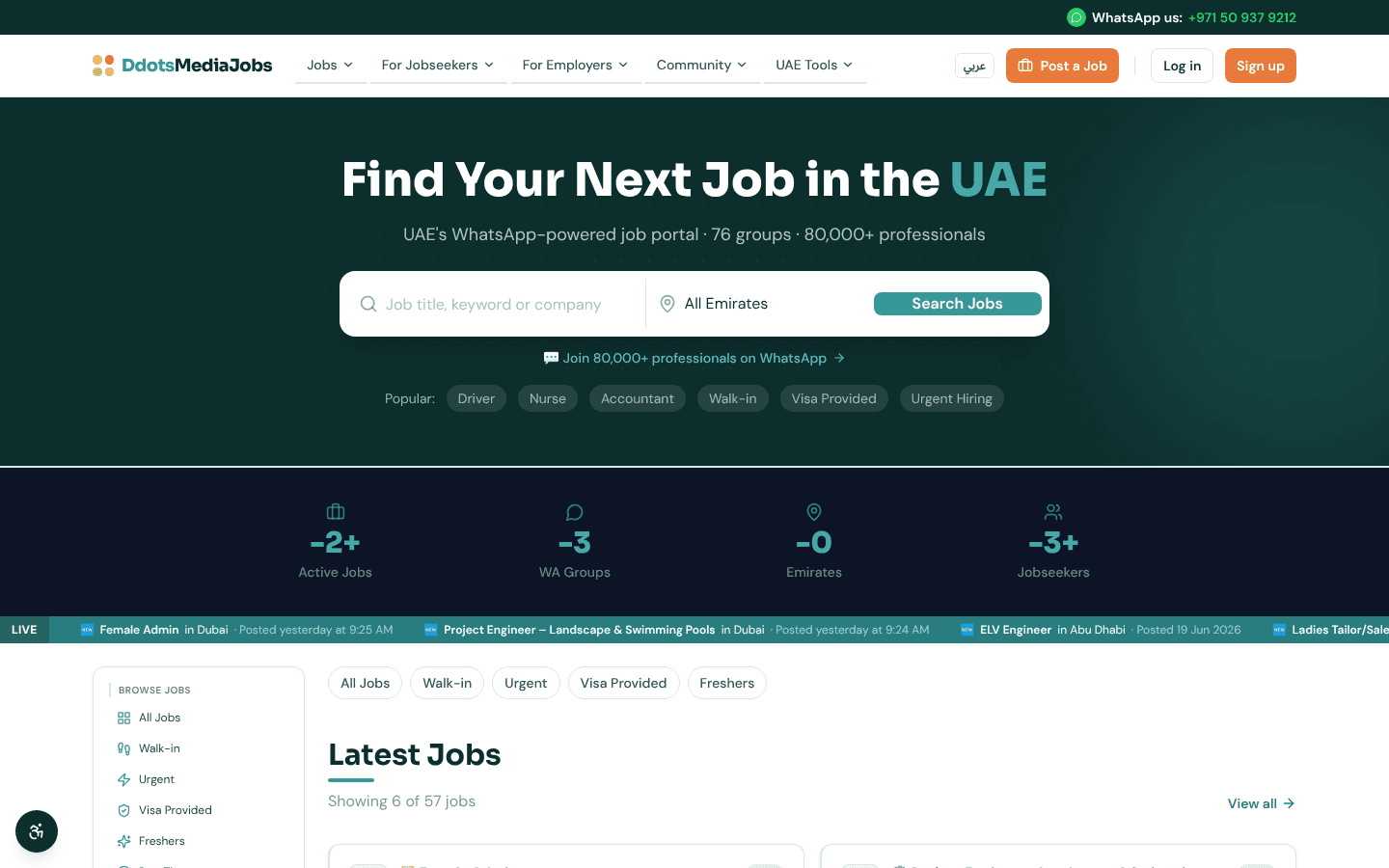 UAE Jobs 2026 — Find Jobs in Dubai, Abu Dhabi & All Emirates | DdotsMediaJobs